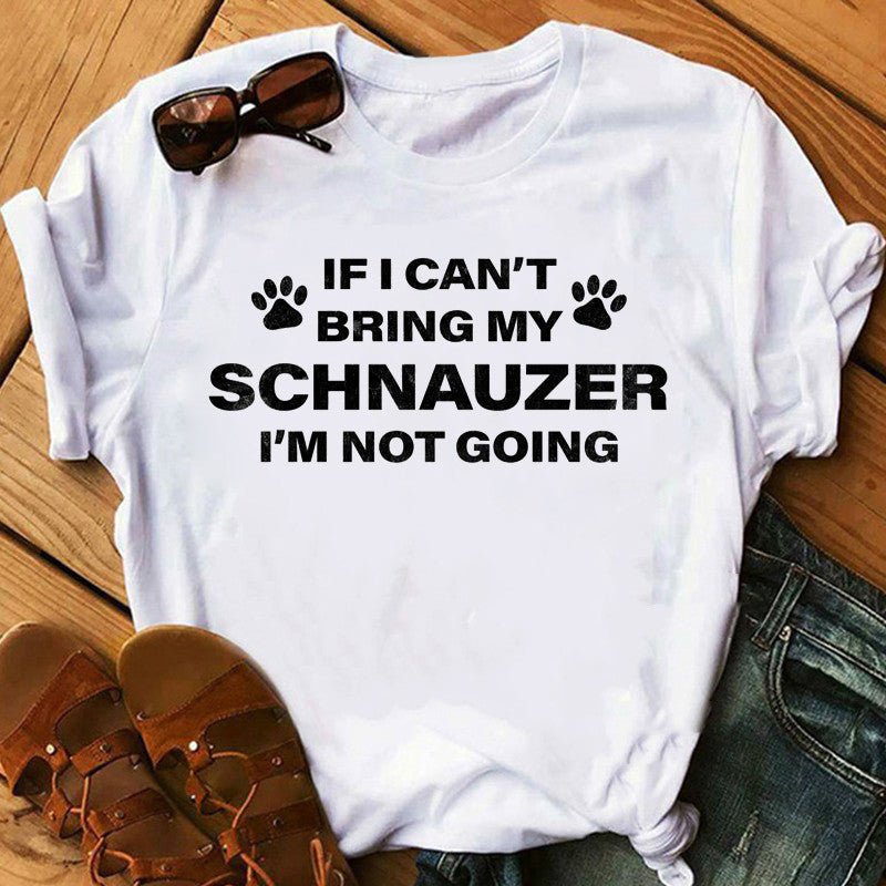 Schnauzer Mother Letter Print Ladies Street T-shirt Top