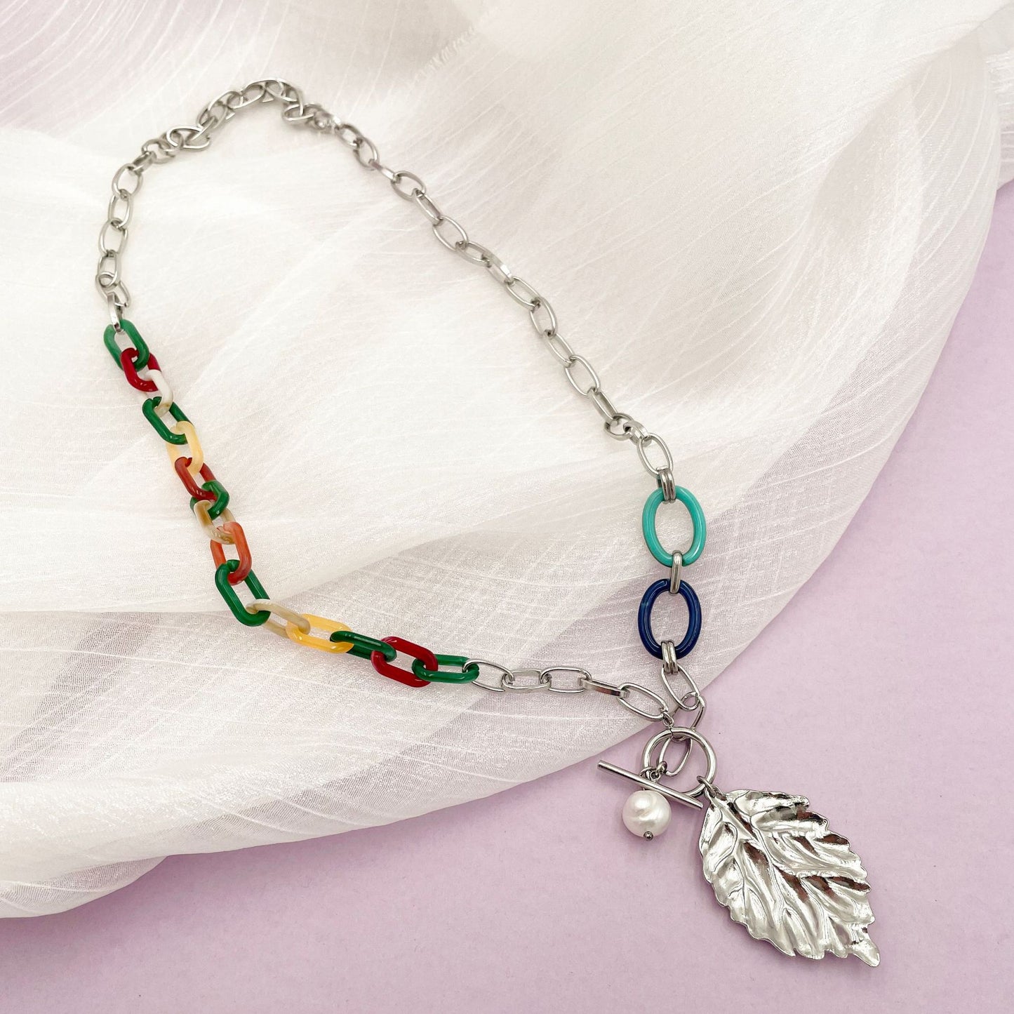 Färgglada Dragonfly pärlstav titan halsband