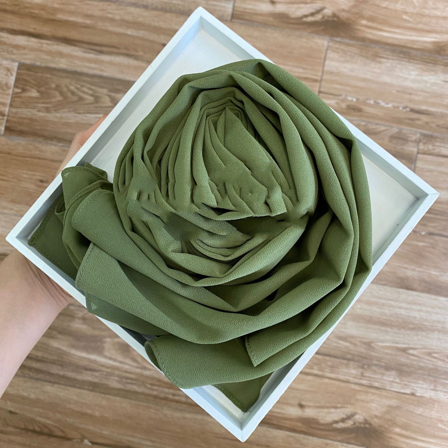 Hijab massiv pärla chiffongscarf för kvinnor