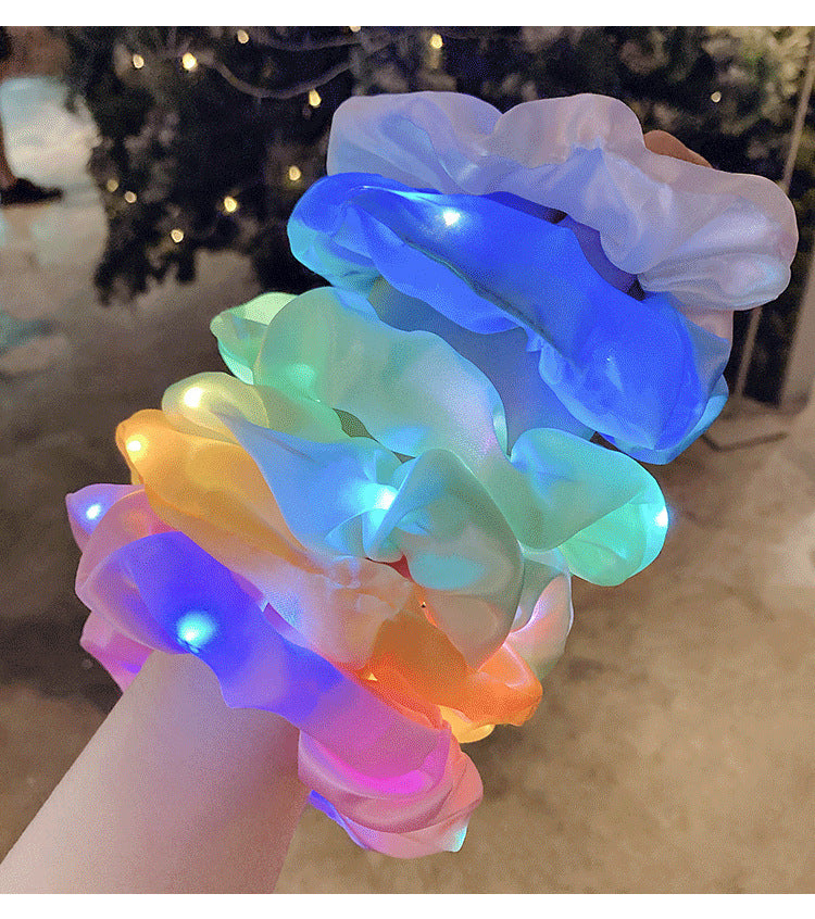 LED Luminous Scrunchies Hairband - Elastic Hair Bands  Hair Ties