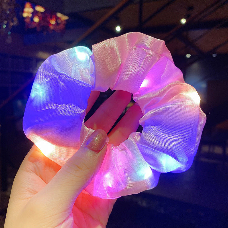 LED Luminous Scrunchies Hairband - Elastic Hair Bands  Hair Ties