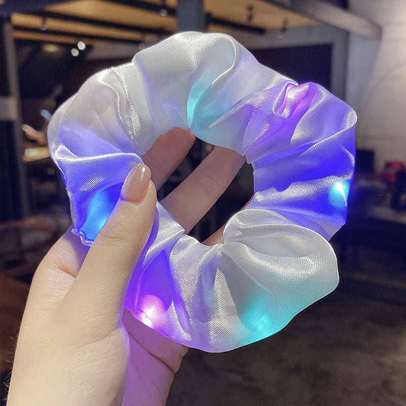 LED Luminous Scrunchies Hairband - Elastic Hair Bands  Hair Ties