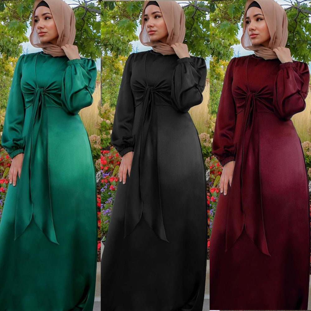 Muslim Women Satin Dress Islam