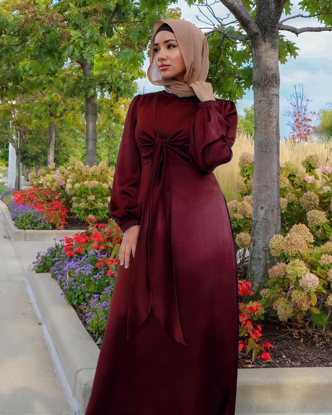 Muslim Women Satin Dress Islam