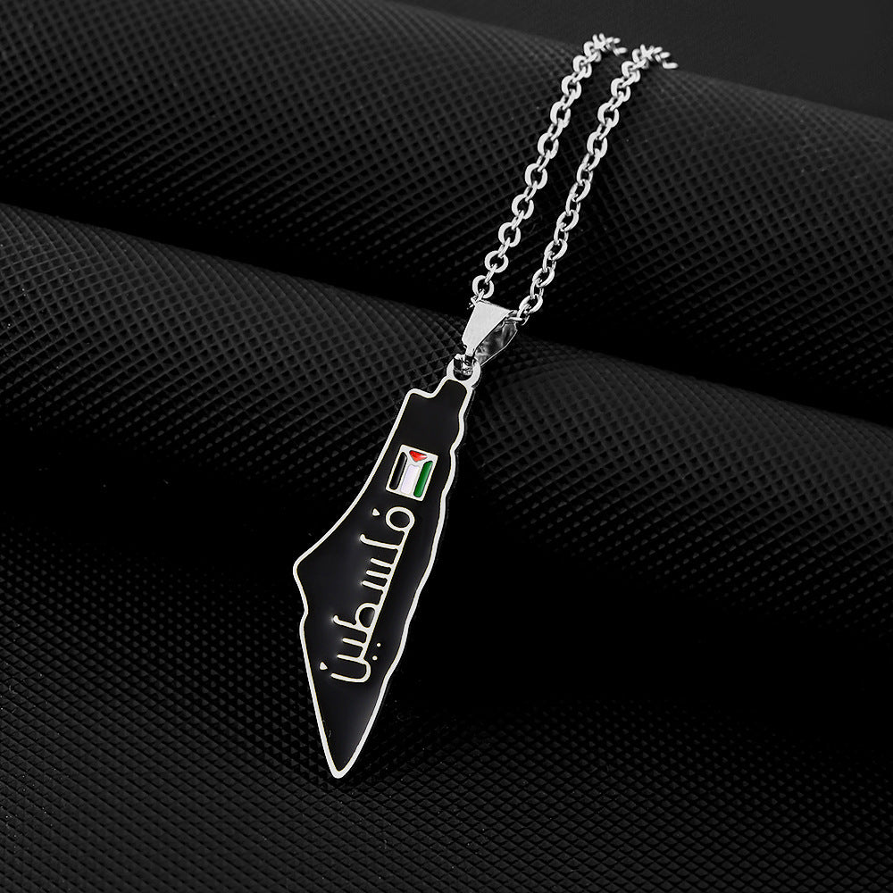 Palestine- Retro Titanium Steel Pendant Necklace