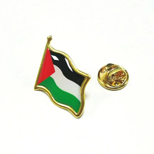 Epoxy Three-dimensional Butterfly Clasp Badge Palestine Flag Brooch