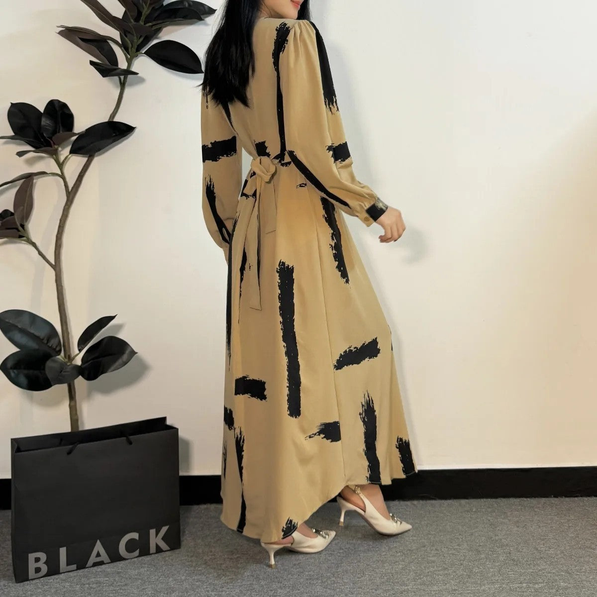 Muslim Dress Fashion Women O-neck