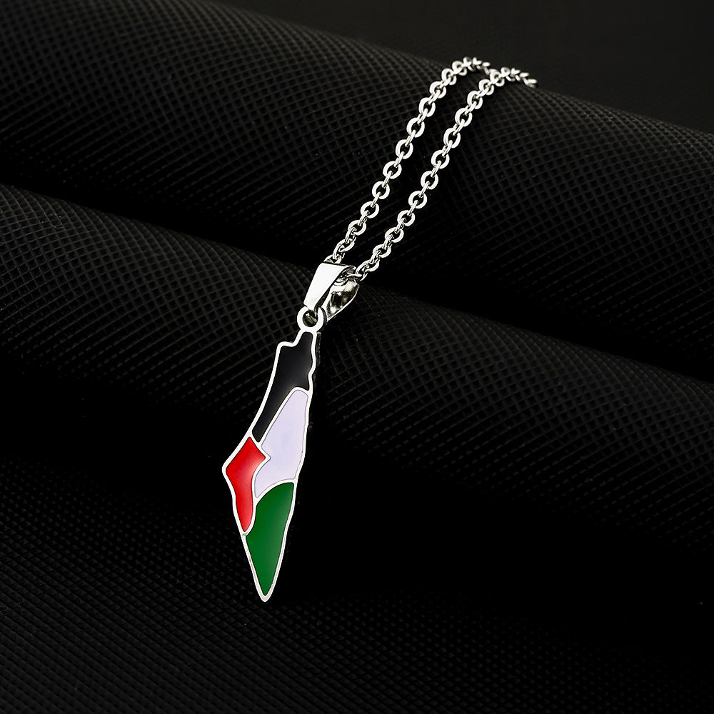 Palestine- Retro Titanium Steel Pendant Necklace