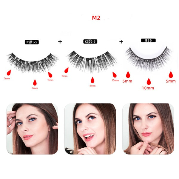 Magnetic Liquid Eyeliner & Magnetic False Eyelashes & Tweezer Set Waterproof Long Lasting Eyeliner False Eyelashes