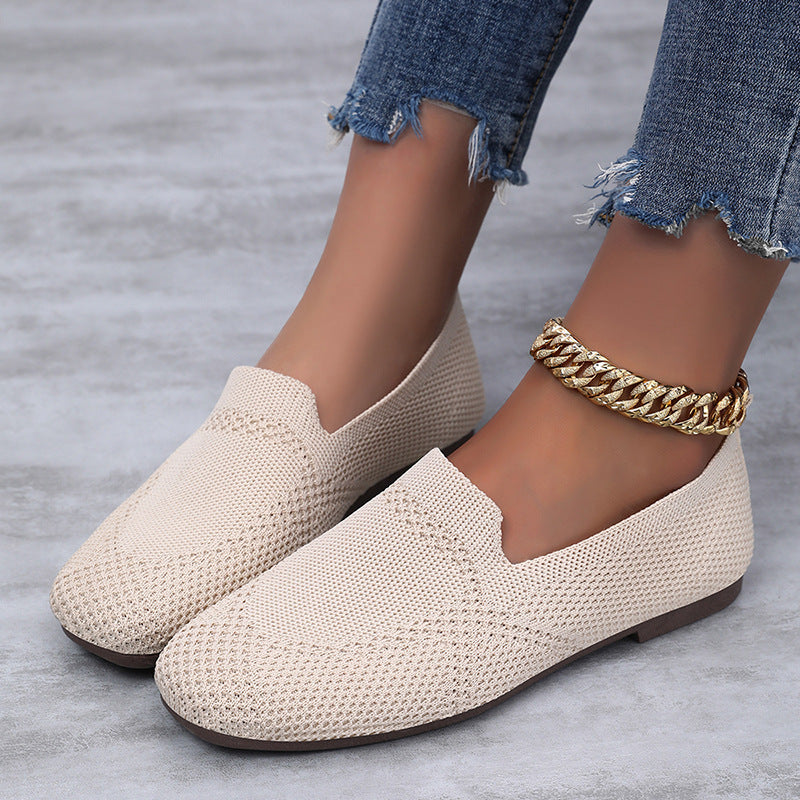 Flyknit Shoes Casual Flat Shoes Women