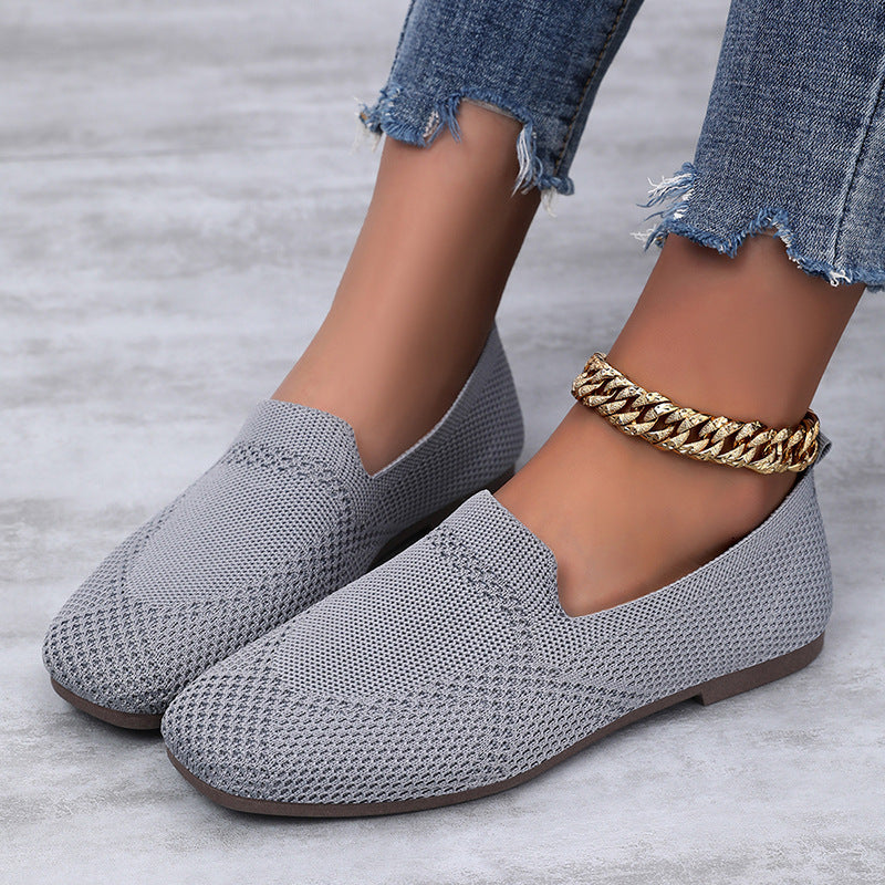 Flyknit Shoes Casual Flat Shoes Women