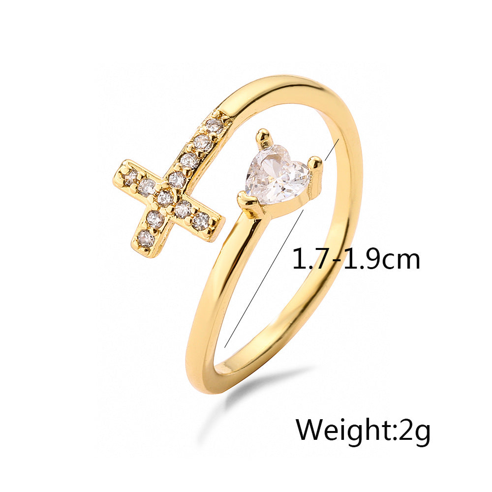 Simple Zircon Geometric Open Ring