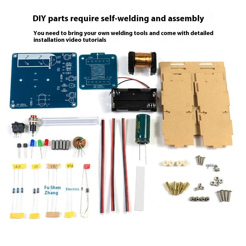 Electromagnetic Gun DIY Kit Remote Projectile High Voltage Coil Boost Circuit Board Making Welding Electronic Science Experiment
